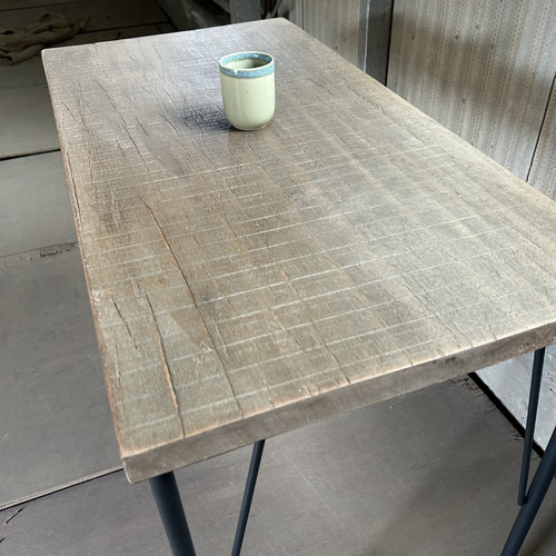 古材一枚板ダイニングテーブル 鉄脚 店舗什器 ディスプレイ 作業