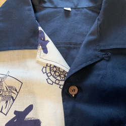 竹浪比呂央デザイン生地使用 開襟シャツ 5枚目の画像