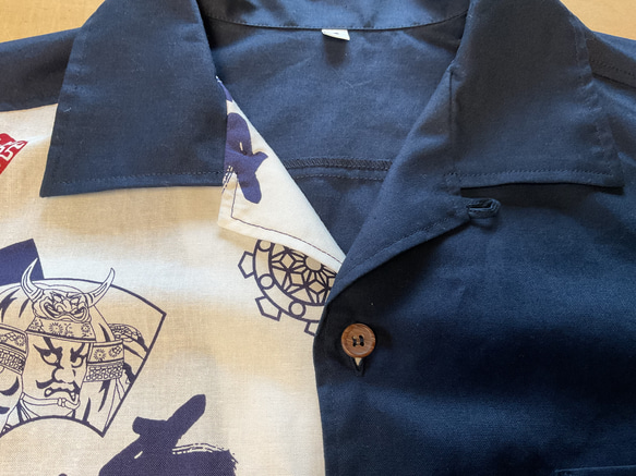 竹浪比呂央デザイン生地使用 開襟シャツ 5枚目の画像