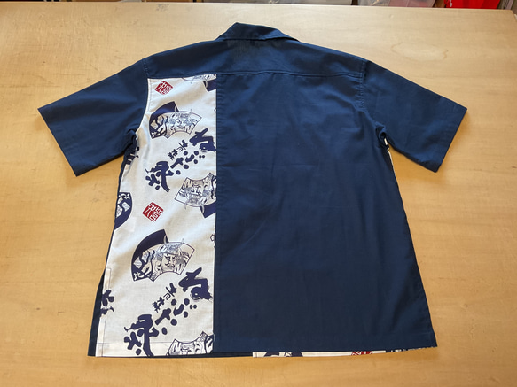 竹浪比呂央デザイン生地使用 開襟シャツ 3枚目の画像