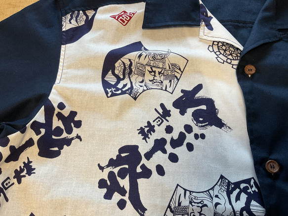 竹浪比呂央デザイン生地使用 開襟シャツ 4枚目の画像