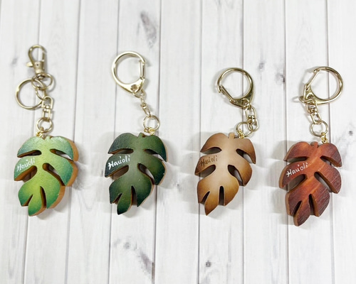 モンステラのキーホルダー＆バッグチャーム【ハワイアン・アクセサリー