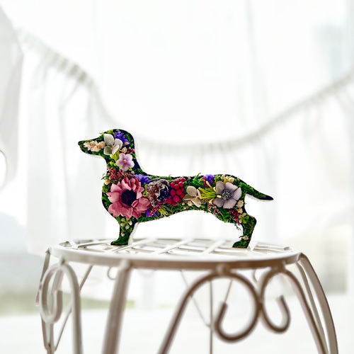 美品】犬 ダックスフント 金属 置物 インテリア 工芸品 美術品 A1314