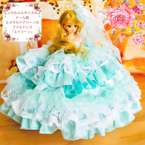 さらママ　ハンドメイド服　ミニチュアドールサイズドレス HANONのAliceドレス (ドール用)｜ドレス 服 お人形用 ドール用