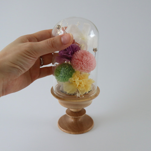 仏花　ガラスドーム　お盆　お彼岸　お供え　虹の橋　プリザーブドフラワー 仏花 ガラスドーム お盆 お彼岸 虹の橋 プリザーブド