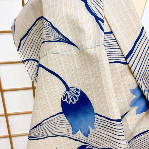 新品 本染め浴衣 花柳浴衣反物