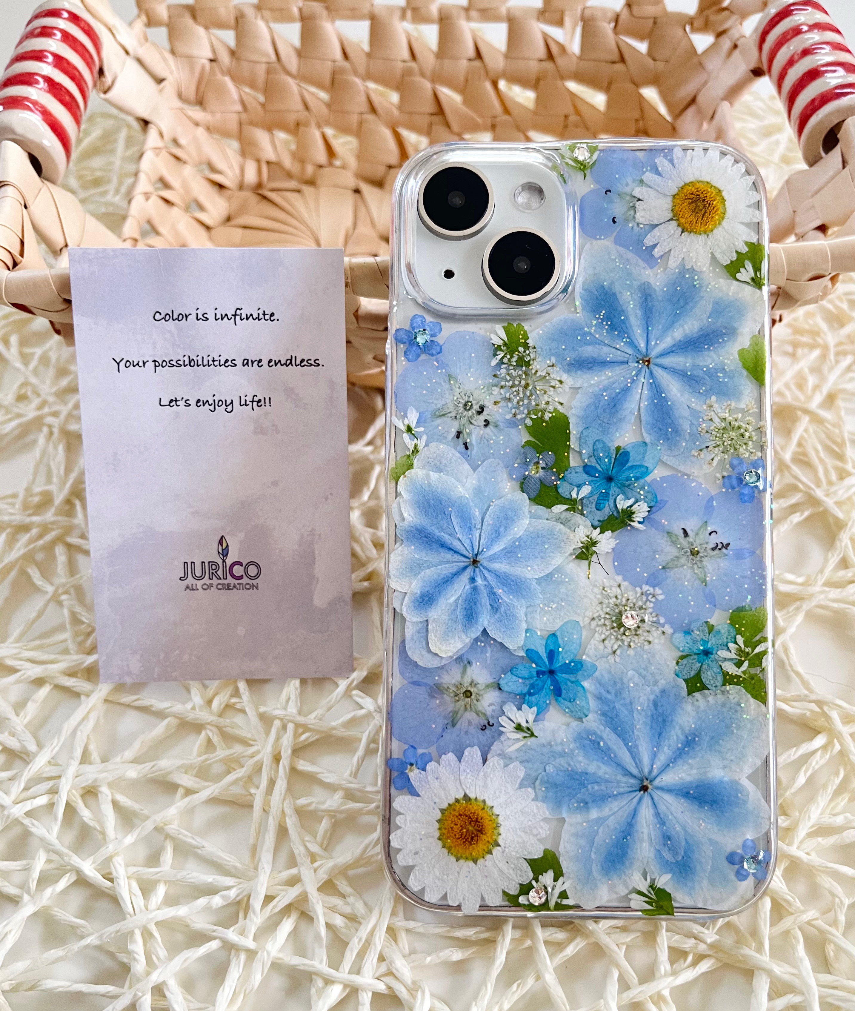 ✨ゴージャスな押し花ハンドメイド印鑑ケース✨万華鏡アジサイ