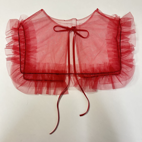 tulle collar 赤 【つけ襟】 その他トップス iroiro 通販 18055153