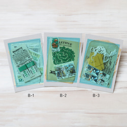 ポストカード　レター　アンティーク紙ものコラージュ　1枚入り 2枚目の画像