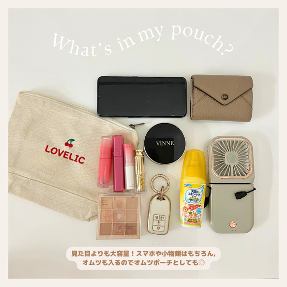 刺繍名入れ ポーチ ( 刺繍、名入れポーチ、バッグインバッグ、オムツポーチ、出産祝い) 2枚目の画像