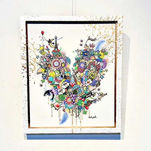 手描き絵画 アクリル画 心を満たすハートの絵 絵画 inabayuka 手描き絵画 アクリル画 心を満たすハートの絵 絵画 inabayuka