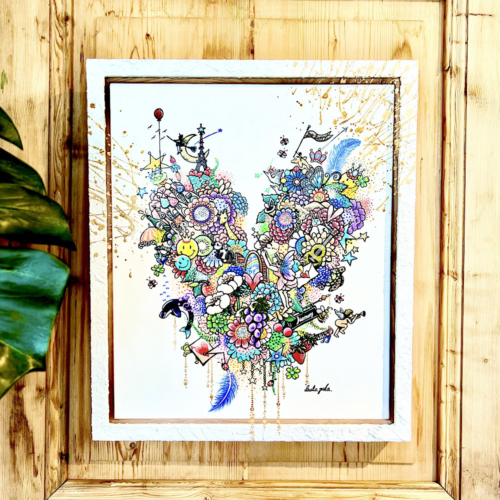 大人気 【kiss】　アクリル画　手書きの原画　ご自宅、お店に　現代アート 絵画