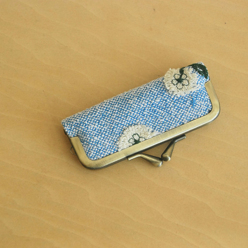 【ミナペルホネン　ハンドメイド】がま口マルチケース☆skip ⚮ミナペルホネン pomppia パッチワーク ペンケース がま口