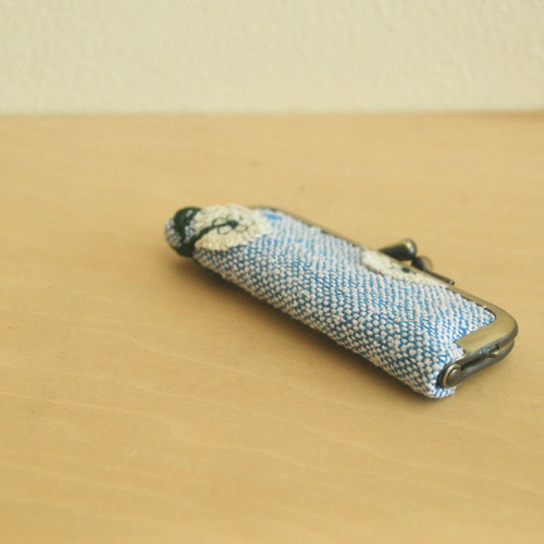 【ミナペルホネン　ハンドメイド】がま口マルチケース☆skip ⚮ミナペルホネン pomppia パッチワーク ペンケース がま口