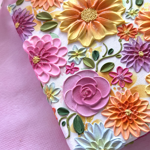 フラワーテクスチャーアート 絵画 アートパネル フラワーアート