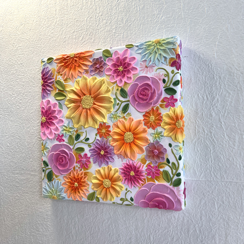 フラワーテクスチャーアート 絵画 アートパネル フラワーアート