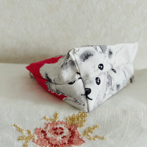 三角ポーチ 薬サプリメントポーチ くまポーチ ハンドメイド