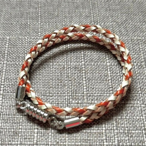 オーダーメイド】☆アクセント☆ブレスレット ダブル巻 革紐2mm