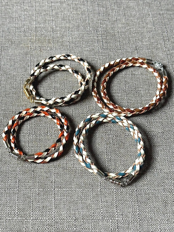オーダーメイド】☆ストライプ/スパイラル☆ブレスレット太め ダブル巻 
