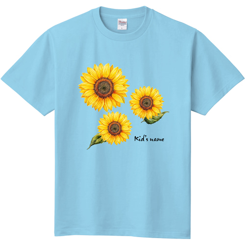 【ちぃ】ONLY CHILD 花図鑑Tシャツ ひまわり f63418d25434e86259f08b94d79385