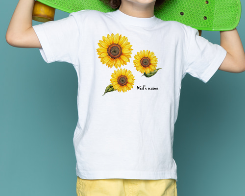 【ちぃ】ONLY CHILD 花図鑑Tシャツ ひまわり Amazon.co.jp: キッズ Tシャツ ひまわり 風景 半袖 子供服 ジュニア