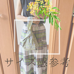 コロンとかわいいノットバッグ/インド綿/ブロックプリント/花柄柄北欧風/リバーシブル/ワンハンドル/サブバッグ 12枚目の画像