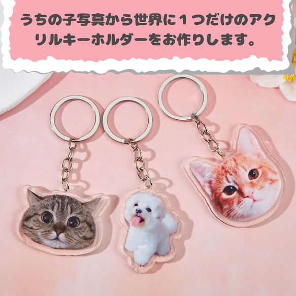 お好きなお写真で作れる♪オリジナル アクリルキーホルダー （Free