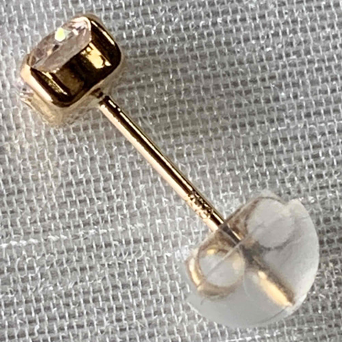 地金* 18金【シンプル一粒ZCスタッドピアス】イエローゴールド 地金* 18金【シンプル一粒ZCスタッドピアス】イエローゴールド