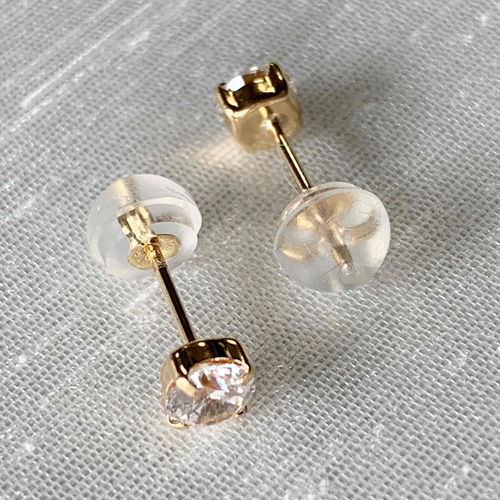地金* 18金【シンプル一粒ZCスタッドピアス】イエローゴールド 地金* 18金【シンプル一粒ZCスタッドピアス】イエローゴールド