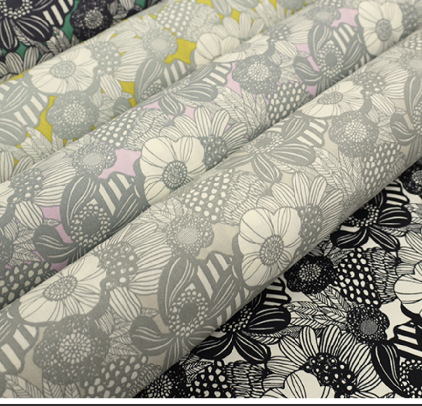 北欧調アートフラワー柄【オーダー生地見本】