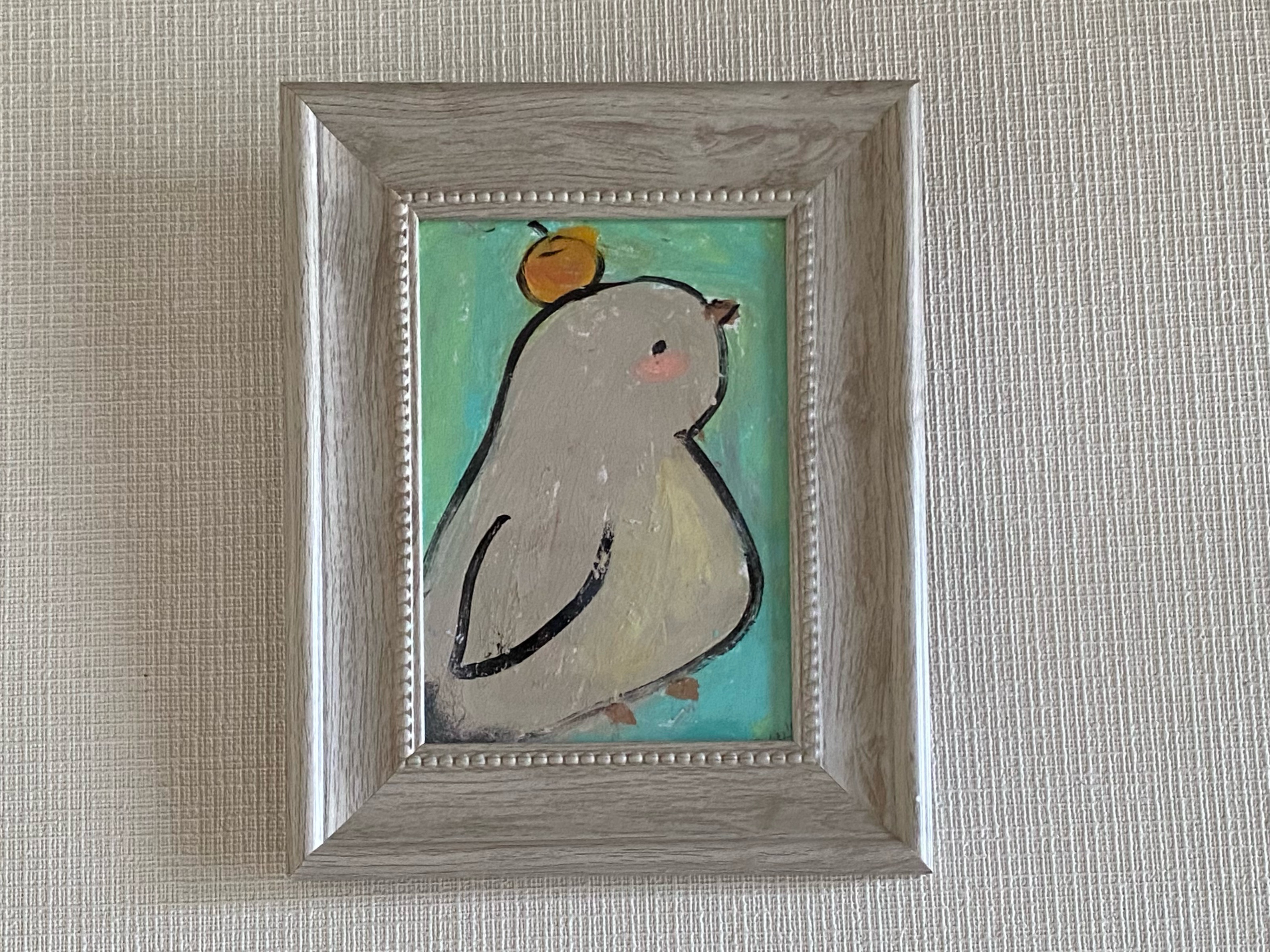絵画。原画【かわいい黒猫と3つの赤いリンゴ】 絵画。原画【かわいい黒猫と3つの赤いリンゴ】