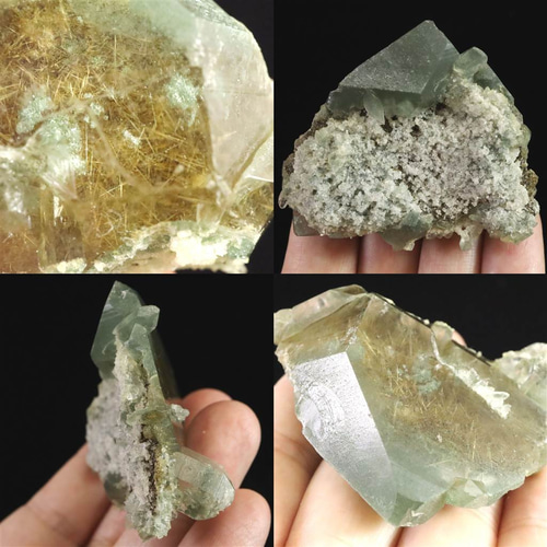 マニハール産 ヒマラヤ 水晶 ゴールドルチル クローライト入り
