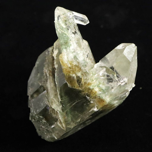 マニハール産 ヒマラヤ 水晶 ゴールドルチル クローライト入り