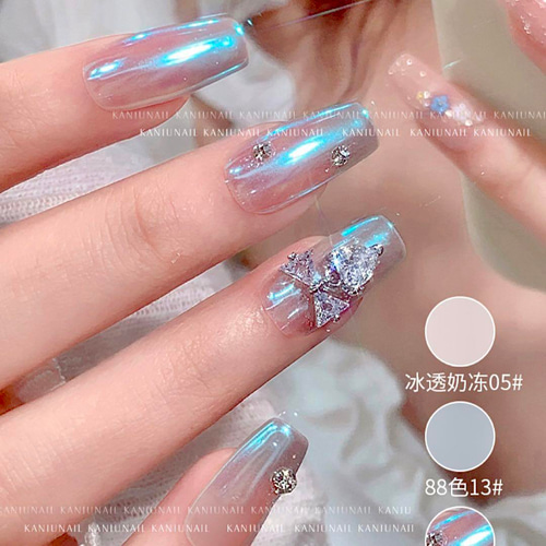 P624金クリア《1個》ネイルパーツ ハート リボン 揺れるパーツ 韓国