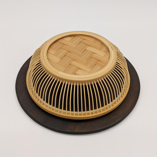 菓子器（小） 蓋付き赤レザー南京編 小物入れ キャンディーボックス