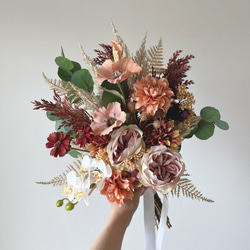 ブーケ ブートニア ウェディングブーケ 造花ブーケ アーティ