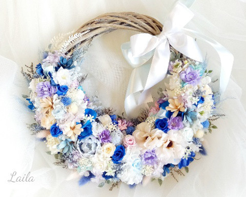 ♡受注対応♡プリザーブドフラワーリースブーケ ウェディングリース