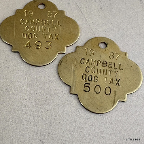 248・真鍮 DOG TAX 1987年 ヴィンテージ ドッグタグ ヴィンテージタグ