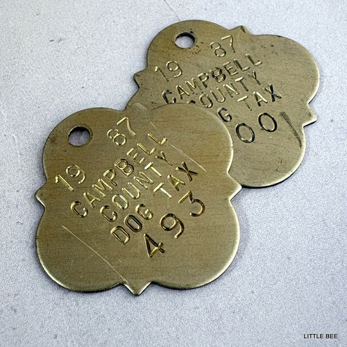 248・真鍮 DOG TAX 1987年 ヴィンテージ ドッグタグ