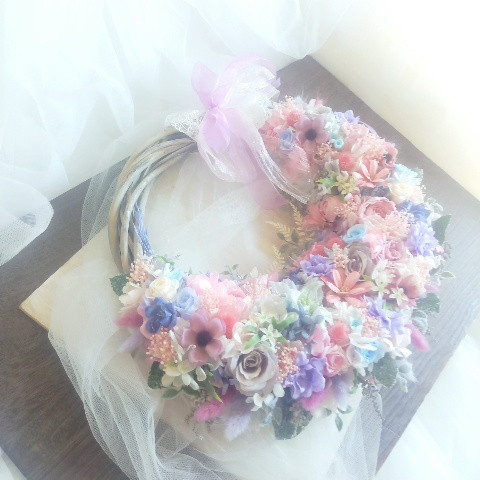 ♡受注対応♡プリザーブドフラワーリースブーケウェディング専門店春ブーケフープブーケリボンブーケ花冠オーダー承ります