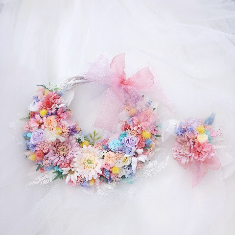 ♡受注対応♡リースブーケウェディングブーケ専門店 ブーケブートニアフープブーケリボンブーケ花冠オーダー承ります 18,500円