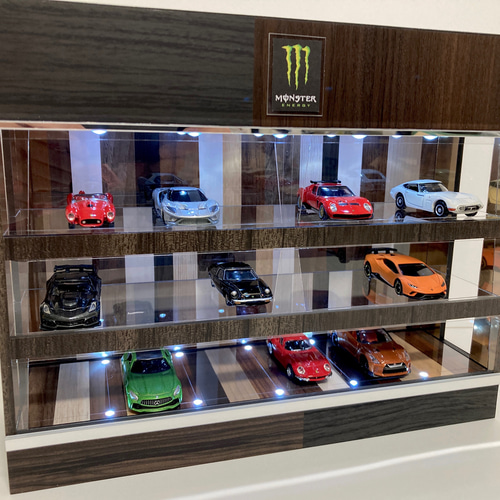 1/64展示可・ランダム木・3層式ディスプレーBOX / LED20灯 1/64展示可・ランダム木・3層式ディスプレーBOX / LED20灯