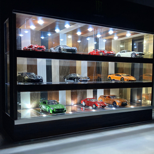 1/64展示可・ランダム木・3層式ディスプレーBOX / LED20灯 1/64展示可・ランダム木・3層式ディスプレーBOX / LED20灯
