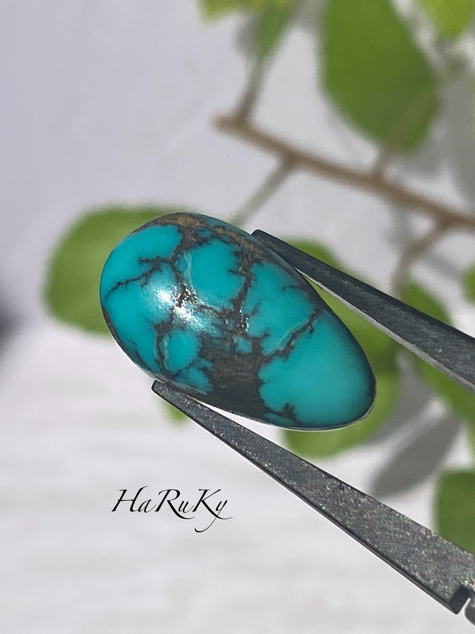 フーベイターコイズ♢スパイダーウェブ 天然・無処理 29 天然石 天然色