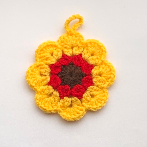 送料込み》レトロポップなお花モチーフのエコたわし アクリルたわし 6