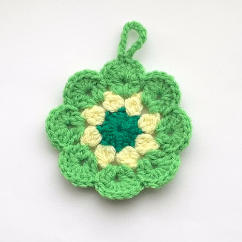 送料込み》レトロポップなお花モチーフのエコたわし アクリルたわし 6