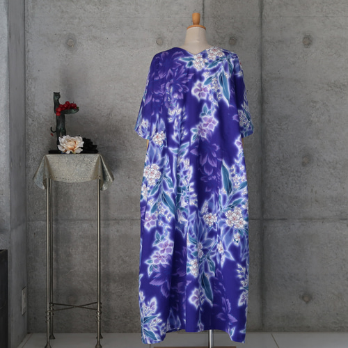 絞り浴衣リメイクワンピース 大きめフリーサイズ ロングワンピース 絞り浴衣リメイクワンピース 大きめフリーサイズ ロングワンピース