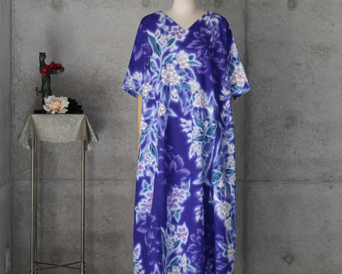 着物リメイク 浴衣の夏ワンピース/Aライン フリーサイズ 大きめ