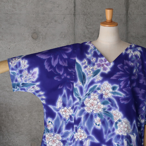 着物リメイク 浴衣の夏ワンピース/Aライン フリーサイズ 大きめ