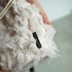 リュクスな尾州生地ドローストリングバッグ/オフホワイト 11枚目の画像